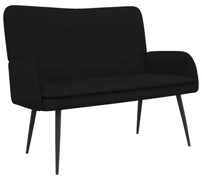 Image de Canapé 2 places vidaXL noir 115 x 61 x 87 cm en tissu
