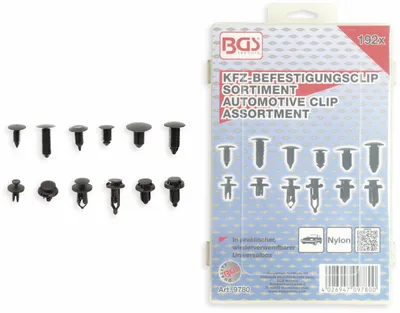Produktbild von BGS Kfz-Befestigungsclip-Sortiment 9780, universal, 192-tlg.