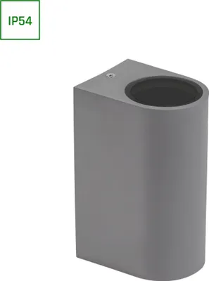 Produktbild von Spectrum LED Wandleuchte PARETE GU10 Außenleuchte grau IP54 Up & Down max. 2x6W rund