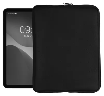 Produktbild von kwmobile Schutzhülle aus Stoff kompatibel mit 12,4"-12,9" Tablet Hülle - Stoffhülle für Tablet mit Reißverschluss - Schwarz