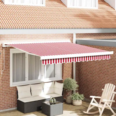 Zdjęcie produktu dla Maison Exclusive – markiza rozwijana, czerwono-biała, 350 x 250 cm