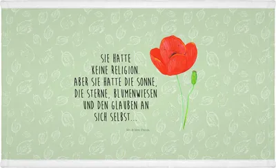 Produktbild von Mr. & Mrs. Panda Handtuch Blume Mohnblume - Blattgrün - Geschenk, Flauschtuch, 50x100, Baumwollhandtuch, Selbstliebe, Händehandtuch, Mohn, Garten, Respekt, Religion