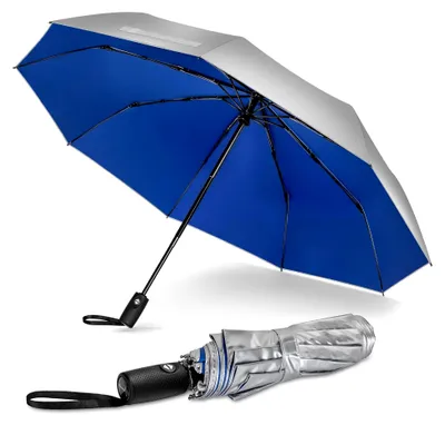 Produktbild von Regenschirm mit UV-Schutz, automatischer Taschenschirm, sturmfest, kompakt und tragbar für Herren und Damen
