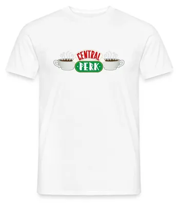 Produktbild von Spreadshirt Friends Central Perk Männer T-Shirt, L, Weiß