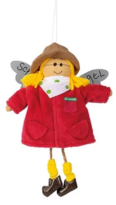 Produktbild von Schutzengel aus Stoff & Metall 18 cm Glücksbringer für Kinder & Erwachsene