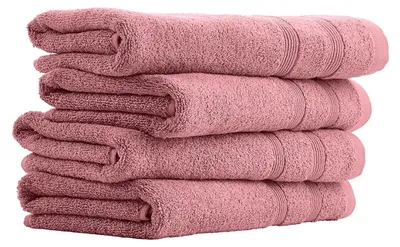 Produktbild von Uncover by SCHIESSER Handtuch Brooklyn | 4er-Set | 100% Baumwolle | schlichte Streifenbordüre | Weich und saugstark | 50x100 cm | Malve