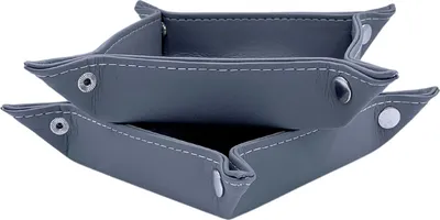 Produktbild von Schmucktablett für Taschen - 2 Fächer - grau - Kunstleder - 18,5 cm