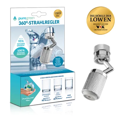 Produktbild von puregreen Strahlregler für Wasserarmaturen mit Gelenk