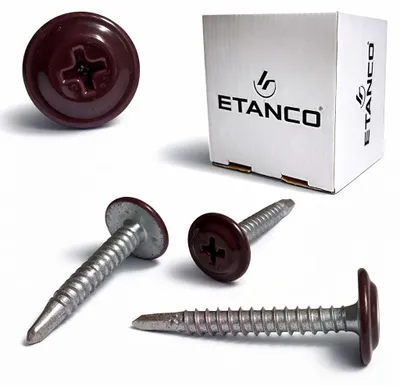 Obrázek produktu pro ETANCO GM-B samovrtné šrouby do ocelových střech, RAL 3005 vínově červená, 4,2 x 25 mm, 250 ks