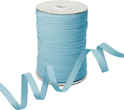 Produktbild von 100m Gummiband Gummilitze 7mm flach gestrickt Stretch Elastisch in 19 Farben, Gurtband:546 hellblau