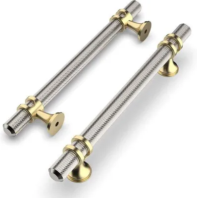 Obrázok produktu pre Nerezové rukoväte, brúsené, niklové, 128 mm, 10 ks, kuchynské