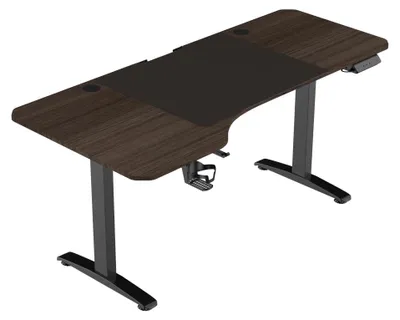 Obrázek produktu pro Elektricky výškově nastavitelný stůl - 160 x 75 cm - Hnědé lamino a černý kov
