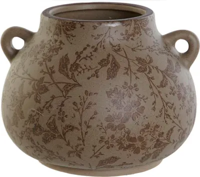 Zdjęcie produktu dla Wazon Home ESPRIT Brązowy Zielony Liść rośliny z kamionki 21 x 20 x 16 cm