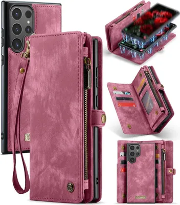 Produktbild von Samsung Galaxy S24 Ultra Hülle - CaseMe 008 2-in-1 Klapphülle & Back Cover mit Brieftasche - Rosa