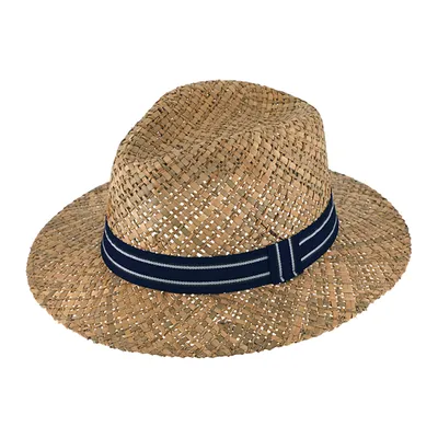 Produktbild von Fiebig Strohhut Traveller mit gestreiftem Ripsband Marine Gr. 61