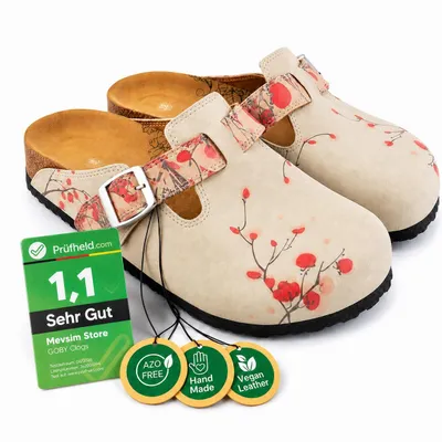 Produktbild von Goby Clogs Schuhe für Damen – Handgefertigte - Mädchen- und Damenschuhe für den Alltag - Farbiger Druck - Bequem & Langlebig - EVA-Sohle – Sonnenblume