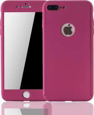 Produktbild von Handyhülle Schutzhülle für Apple iPhone 7 Plus Full Case Cover Displayschutz 360 Pink