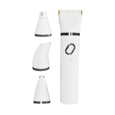 Produktbild von Zimilo 4-in-1 Haustier Haarschneider Set, Elektrische Fellschermaschine, Starker Motor, mit Schleifkopf und 4 Klingen, Trimmer für Hund und Katze
