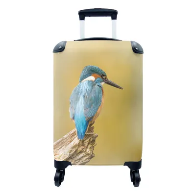 Obrázok produktu pre Kufrík Ručná batožina na kolieskach Malý cestovný kufor so 4 kolieskami Drevo - rybárik - Zvieratá - Veľkosť kabíny < 55x40x23 cm & 55x40x20 cm - Foto