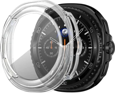Produktbild von Bandz PC-Hartschalenetui mit Bildschirmschutz - passend für Samsung Galaxy Watch 8 Classic - Hartplastik-Schutzhülle - Vollschutz (transparent)