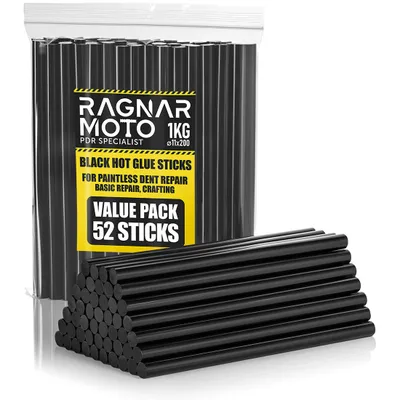 Obrázok produktu pre Čierne tavné lepiace tyčinky 11 x 200 mm – silné lepiace tyčinky na PDR a univerzálne použitie , 1 kg - 52 tyčiniek