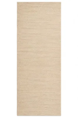 Productafbeelding van SAVANA wollen tapijt / vloerkleed, 250 x 80 cm – Beige/crème – 80% scheerwol en 20% wol – hoogwaardige, dichte vezels – zacht en tijdloos