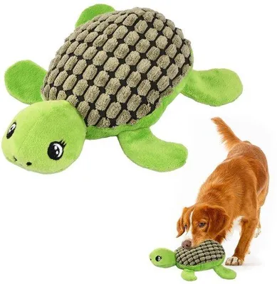 Productafbeelding van Pluche Hondenspeelgoed met Piep en Schildpadpatroon