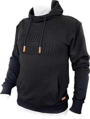 Produktbild von Landwirtschafssimulator Hoodie XL 100% Baumwolle schwarz mit Lederapplikationen