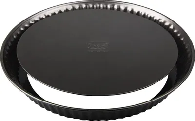 Produktbild von Dr. Oetker Quicheform Ø 28 cm, Tarteform aus Stahl mit Antihaftbeschichtung, runde Backform für Tortenboden