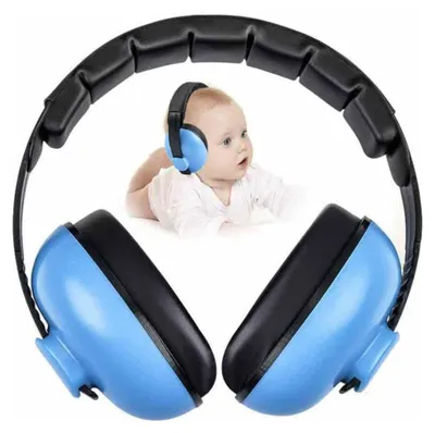 Immagine prodotto di Buxibo - Protezione dell'udito per bambini - Paraorecchie per neonati e bambini (0-3 anni) - con morbidi cuscinetti auricolari - Blu