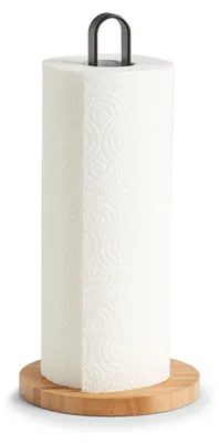 Immagine prodotto di Porta asciugamani di carta con vassoio in bambù, Ø 15 x 31,5 cm