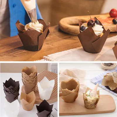 Produktbild von Papier Muffinförmchen - Set von 300 Stück - Cupcake-Förmchen für Küchenfeiern und Geschäfte - Hochzeit Geburtstag Feier
