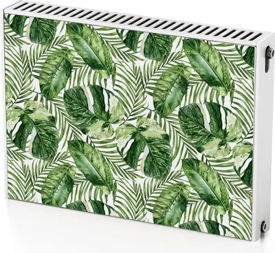 Produktbild von Tropische Blätter – Magnetische Heizkörperabdeckung – 80x60 cm – Magnet Heizkörperabdeckung – 3D Würfel – Heizkörperverkleidung – Magnetische Wandverkleidung – Wetterfest
