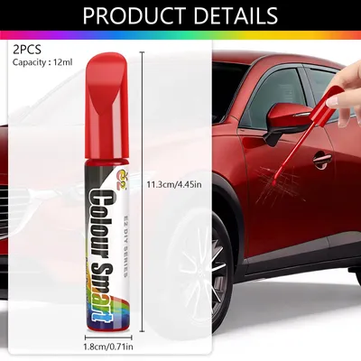 Produktbild von Autolackstift rot, 12 ml, mit Pinsel, Kratzerreparatur, für Autos
