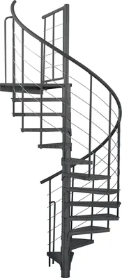 Produktbild von Minka Außenspindeltreppe Spino Zink Color 38 - 305,5cm Geschosshöhe Anthrazit 120cm Durchmesser