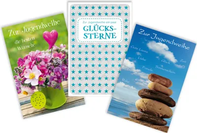 Produktbild von Jugendweihe - Mehrfachpackung 3er - 3 Karten – 3 Umschläge – im