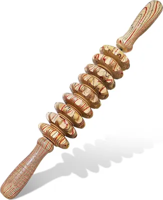 Produktbild von Massagegerät aus Holz, Handroller, Triggerpunkt-Massagestab für Faszien, Cellulite, Muskeln und Bauch, Massagegerät für Körpertherapie, Muskel- und Bauchlinderungsgerät …