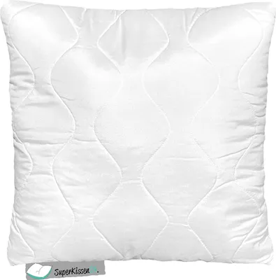 A white quilted pillow on a white background.