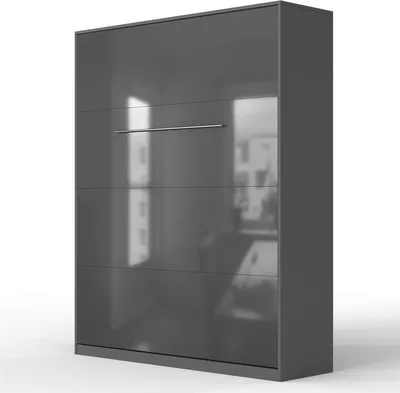 Produktbild von SMARTBett Schrankbett Standard  Anthrazit/Anthrazit Hochglanzfront 160 Vertikal