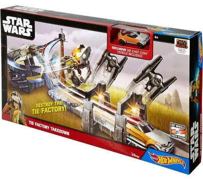 Image de Mattel Hot Wheels Set de jeu Star Wars Attaque de l'usine de chasseurs Tie