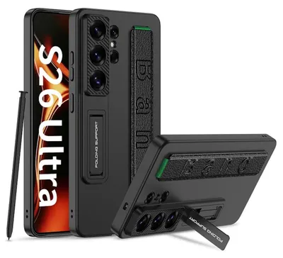 Obrázok produktu pre Puzdro na mobilný telefón s remienkom pre Samsung Galaxy S26 Ultra, plast, silikón, čierna farba