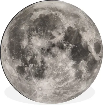 Produktbild von MuchoWow® Aluminium Wandkreis Mond - Weltraum - Schwarz - Weiß Ø 30 cm Wanddeko Modern Wohnzimmer - Wand Bild - Wohnzimmer - Runde Bilder - Alubilder - Kunst für zu Hause - Aluminium - Wanddekoration