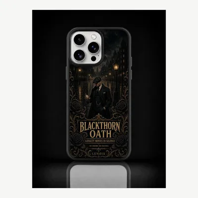 Immagine prodotto di Custodia per iPhone 15 Pro Max, cover protettiva per cellulare con motivo "Schwarzdorn" – LUNØIR ©