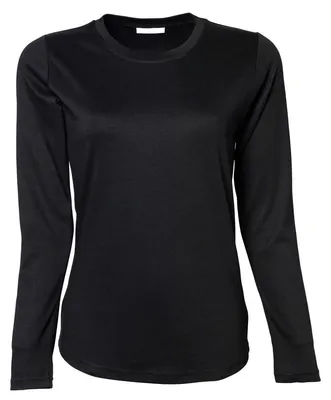 Produktbild von Tee Jays Damen Interlock Longsleeve / T-Shirt, Rundhalsausschnitt, Langarm FK911 (S) (Schwarz)