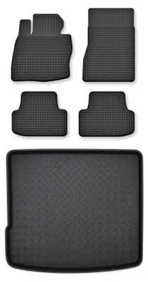 Productafbeelding van Rubberen automatten + kofferbakmat voor BMW X6 F16 2014-2020 – 5-delig, zwart, op maat – Wielganizator Semi-Universal