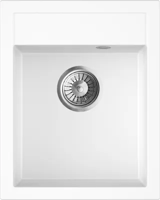 Produktbild von Granitspüle - Spülbecken - Küchenspüle - Weiß - 50 x 40 cm - Einbauspüle - Kratzfest, Elegant, Platzsparend, mit Siphon, Rivo 40