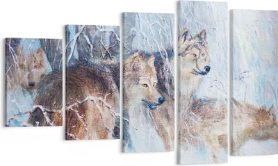Produktbild von Bild auf Leinwand - Leinwandbild - Wolf Tier Wald - 100x60cm - Wand Bild - Wanddeko - Wandbilder - Leinwanddruck - Bilder - Kunstdruck - Wanddekoration - Leinwand bilder - Wandkunst - EG100x60-3770