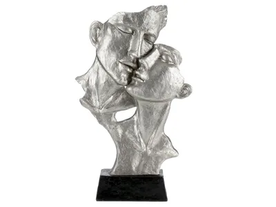 Produktbild von Sinnliche Deko 2 Gesichter Paar küssend silber Figur freistehend 40cm silber 720207