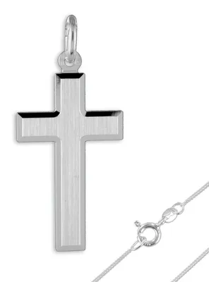 Produktbild von Kreuz Kette Silber 925 teilmatt Anhänger ohne Kette