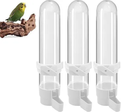 Produktbild von Automatische Vogelfutterautomat - 120 ml - 3.3*17cm - Kunststoff - Vogeltränke - 3 Stück